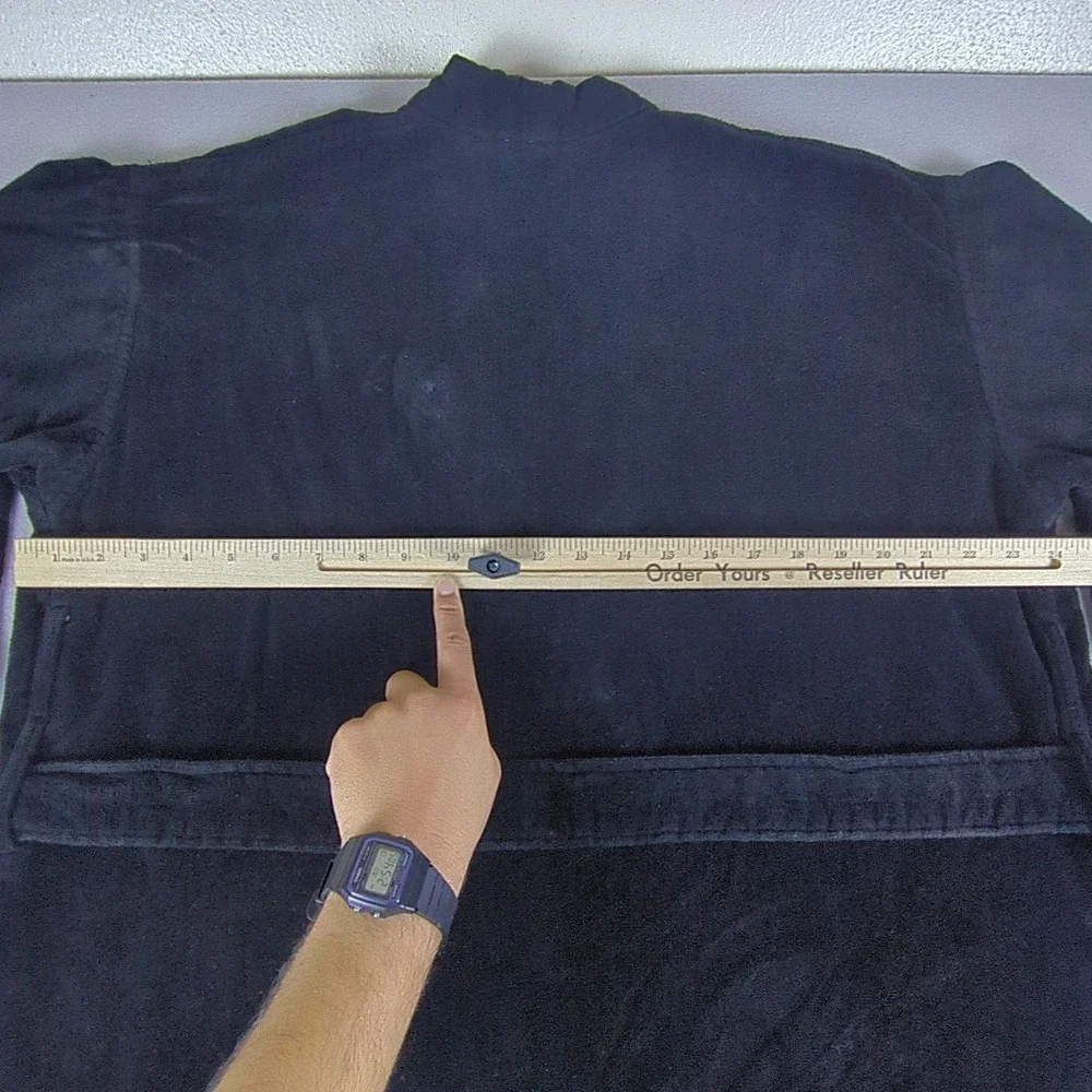 VTG Polo Ralph Lauren Robe Mens One Size Black Kimono Loungewear French Terry